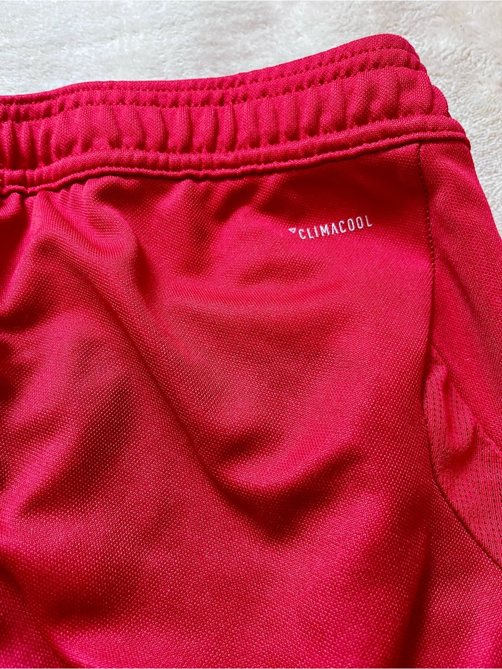 Adidas Red Climacool Track Pants Women’s M (12-14) White Stripes Zip Ankles - Picture 10 of 10